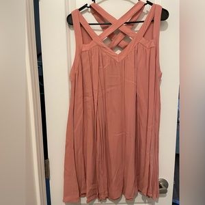 Dusty rose cross strap dress